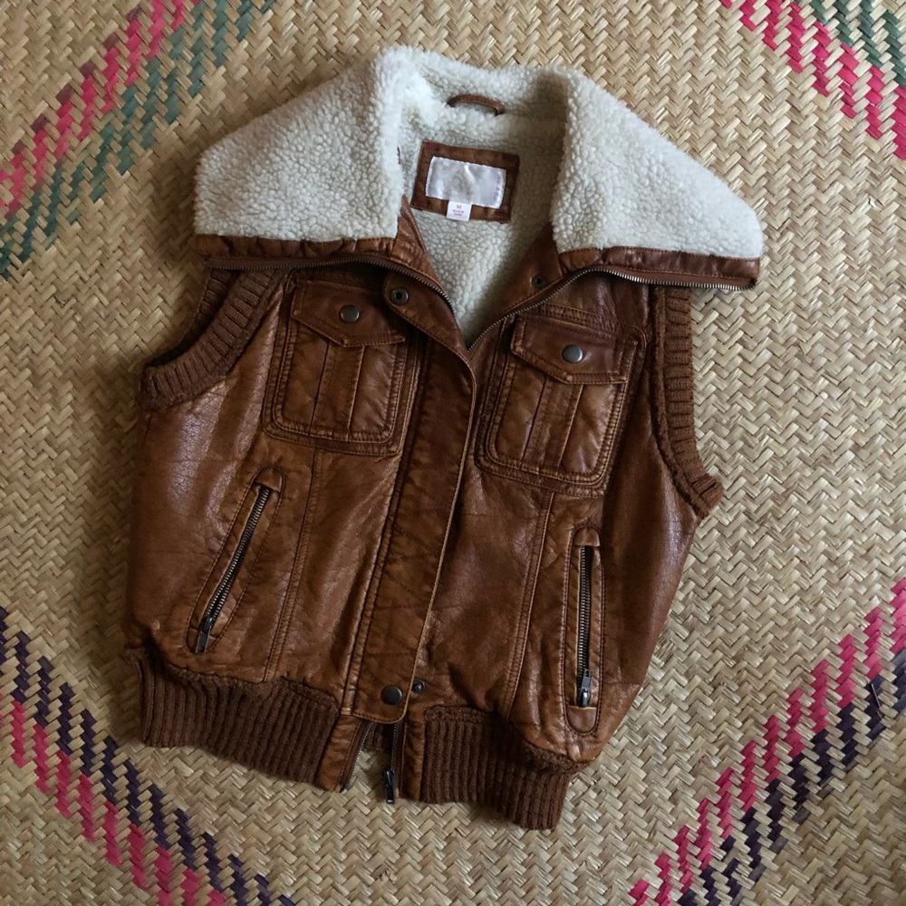 Vegan Leather and Sheep Wool Vest